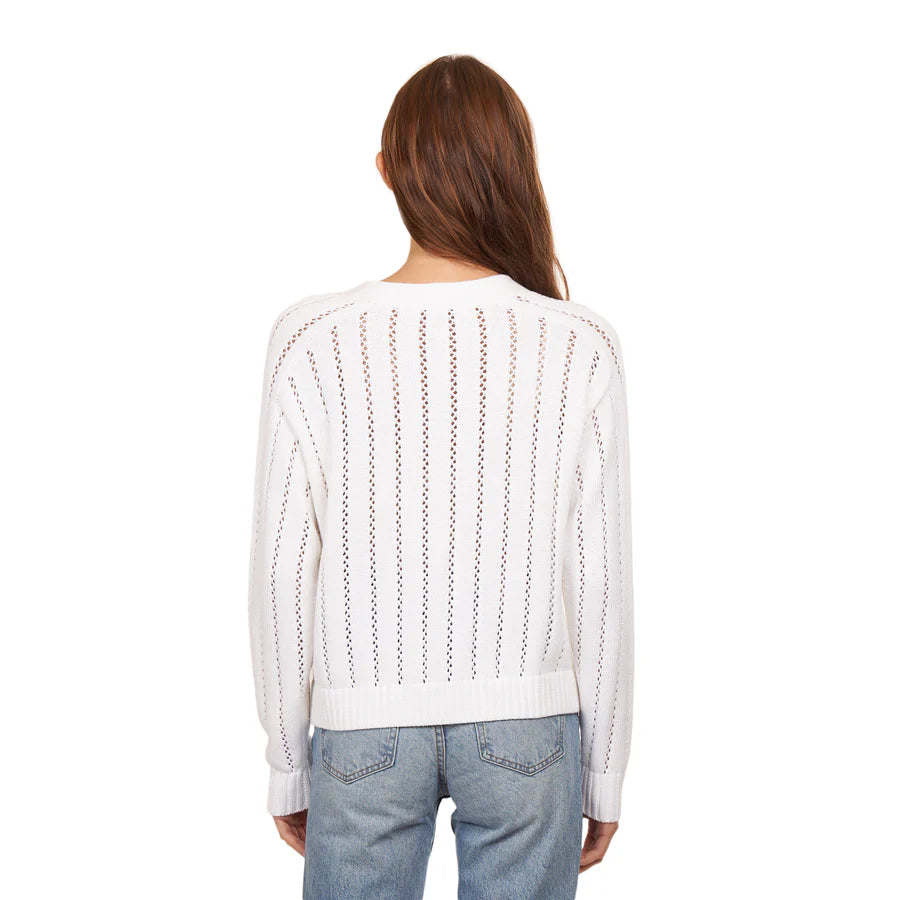 Cropped Pointelle Cardigan