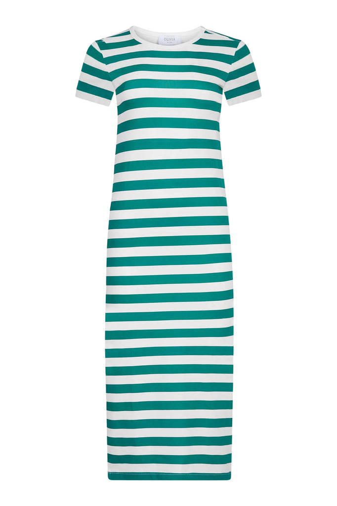 Tee Dress, Marine Green Stripe
