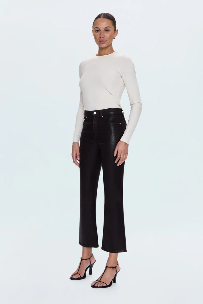 Lennon High Rise Crop Boot Pant Coated Mocha