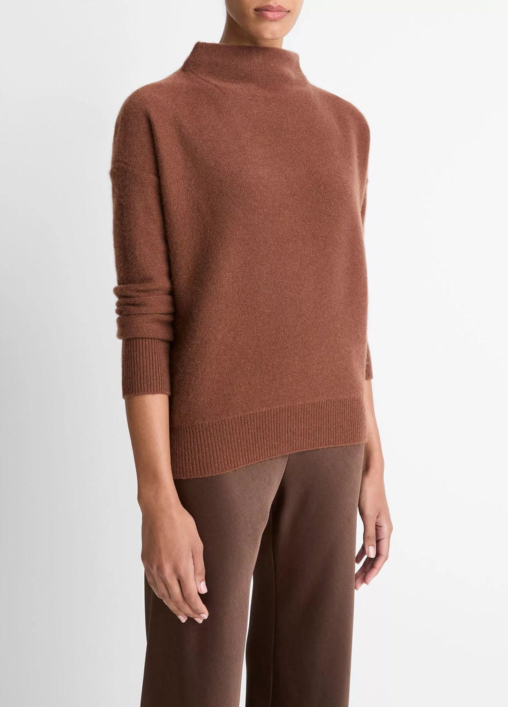 Plush Cashmere Funnel-Neck Sweater