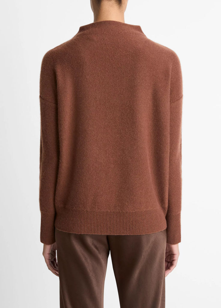 Plush Cashmere Funnel-Neck Sweater
