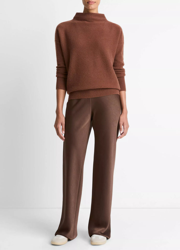 Plush Cashmere Funnel-Neck Sweater