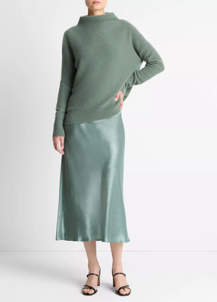 Plush Cashmere Funnel-Neck Sweater