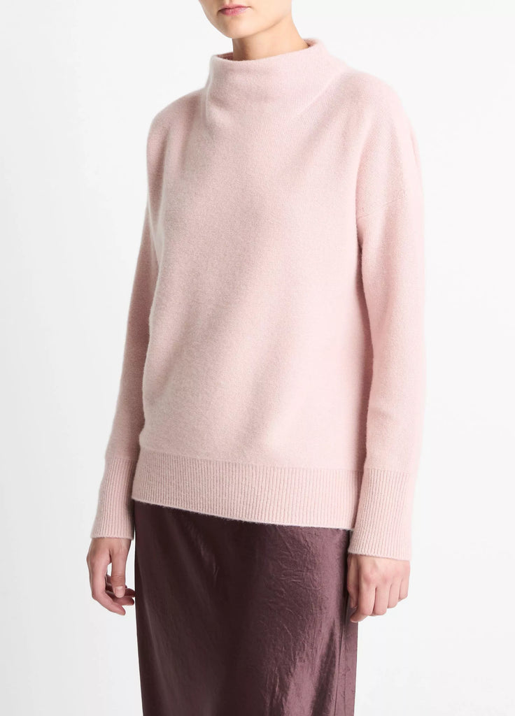 Plush Cashmere Funnel-Neck Sweater