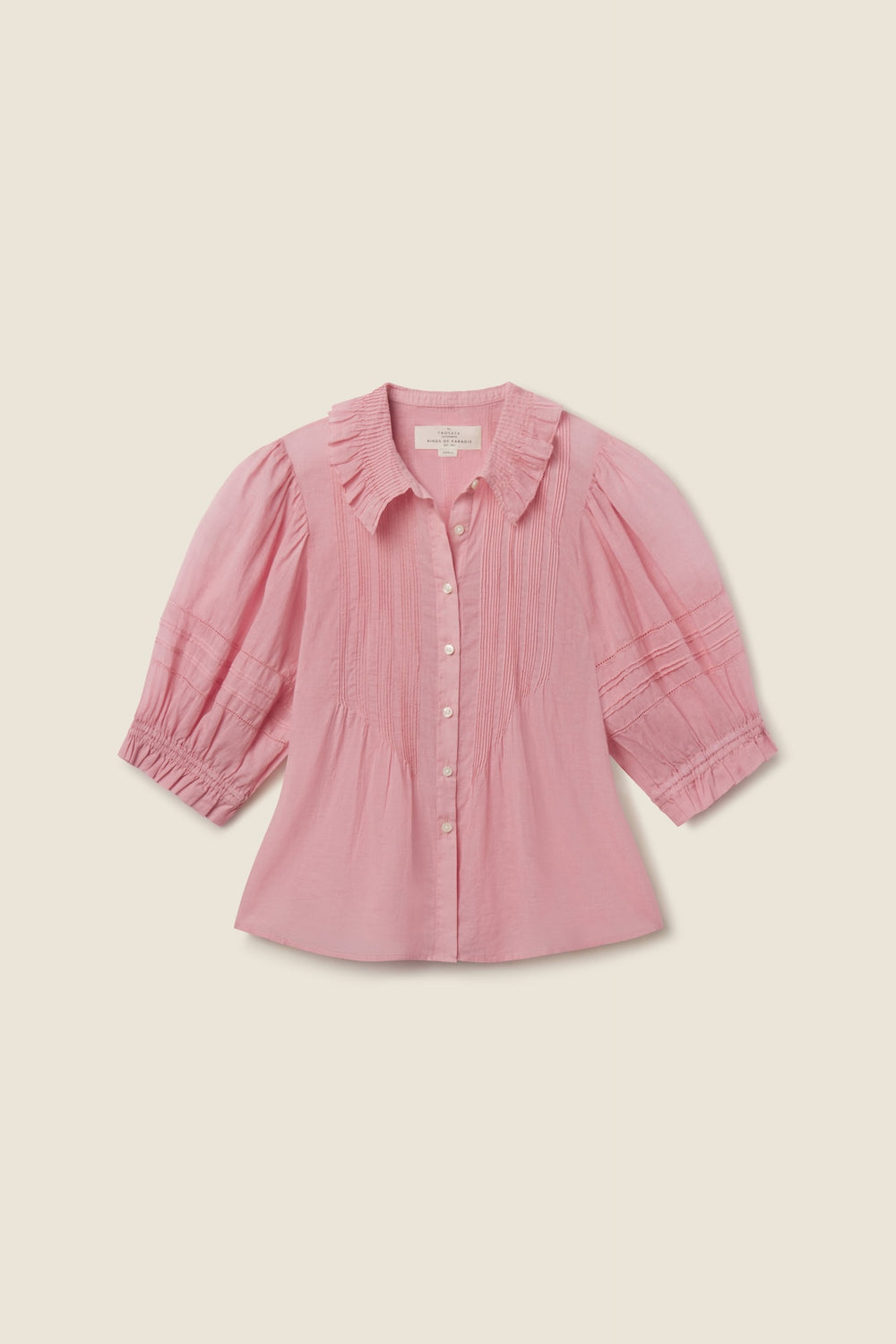 Jess Blouse Blush Houndstooth | Rebecca & Co