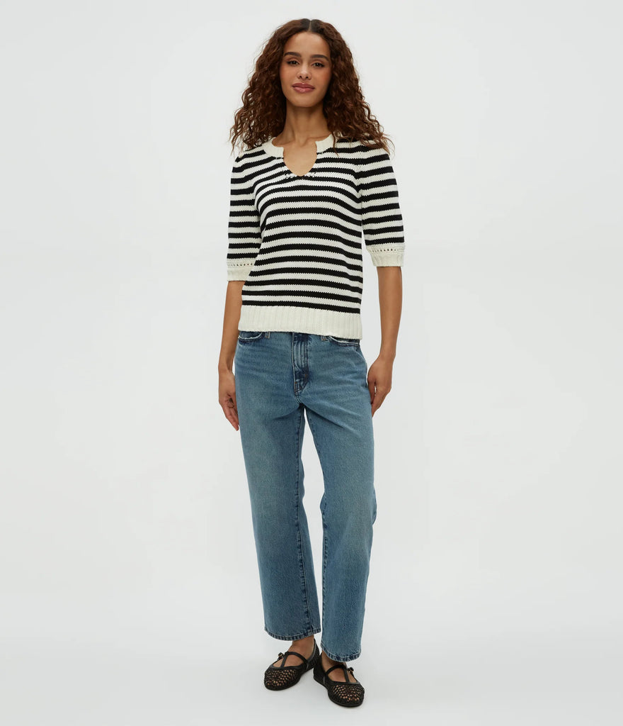 Rosanna Striped Puff Sleeve Sweater