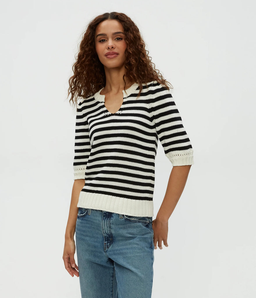 Rosanna Striped Puff Sleeve Sweater