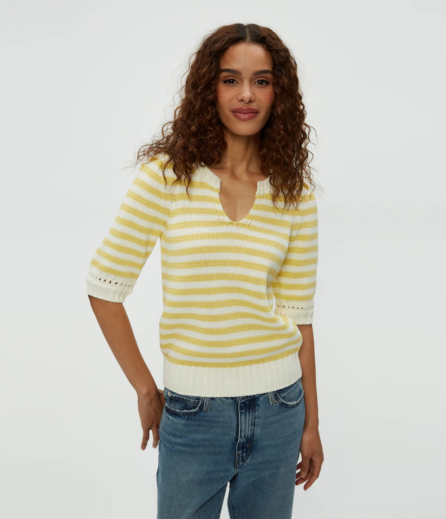 Rosanna Striped Puff Sleeve Sweater