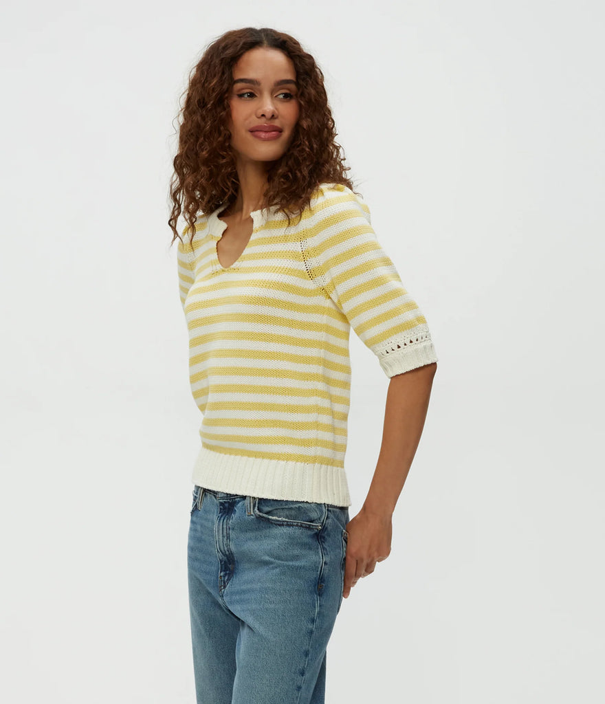 Rosanna Striped Puff Sleeve Sweater