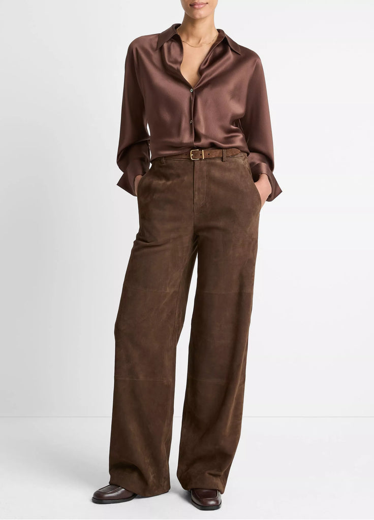 Silk Bias Long-Sleeve Blouse