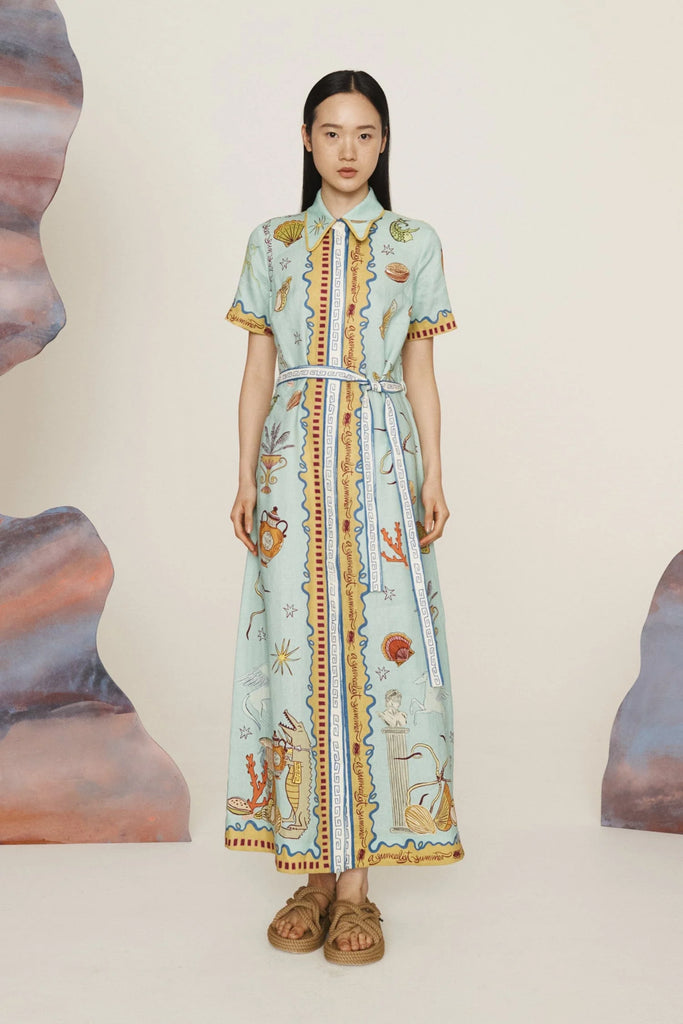 Surrealist Summer Shirt Dress