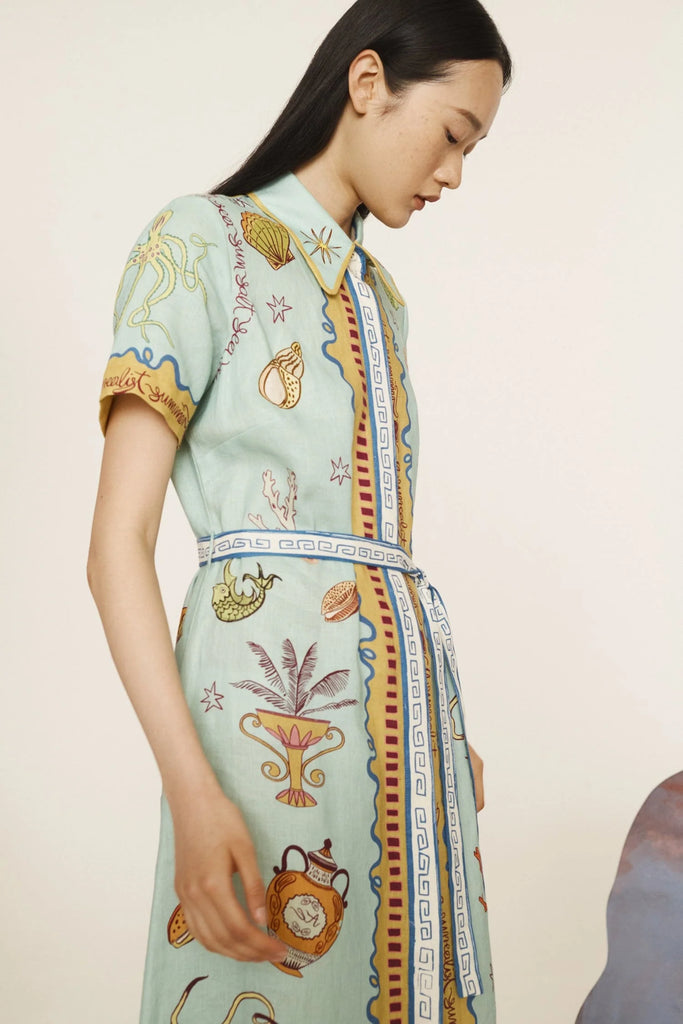 Surrealist Summer Shirt Dress