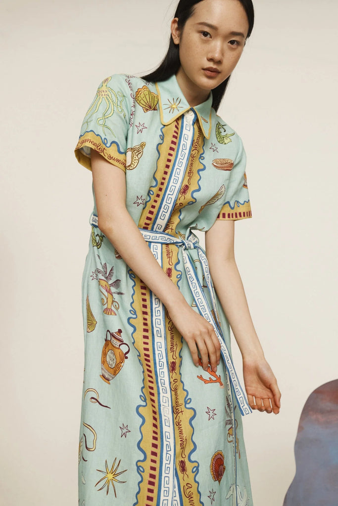 Surrealist Summer Shirt Dress