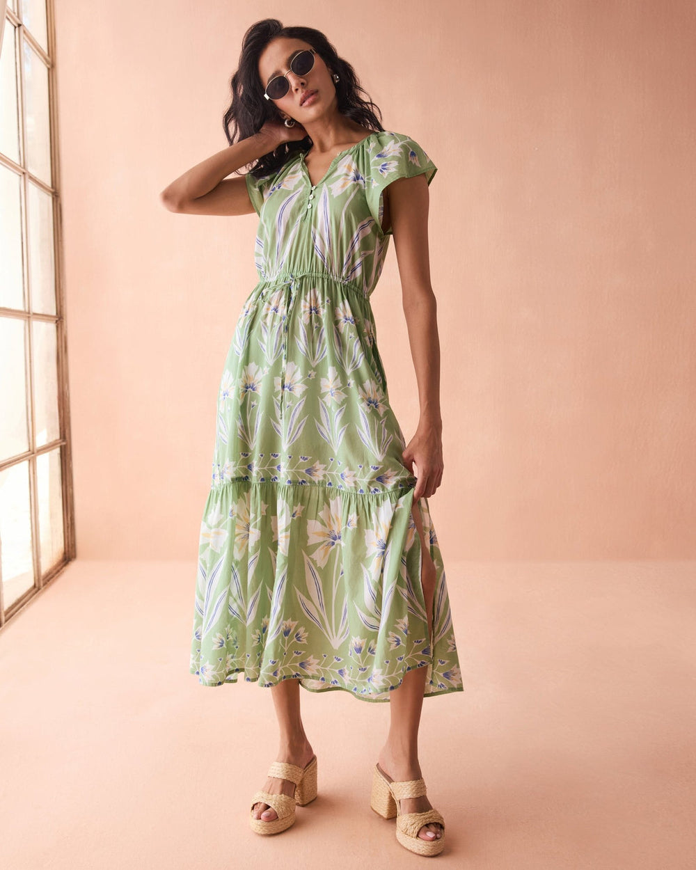 cora midi dress Cora Midi Dress Square Neck Button Front