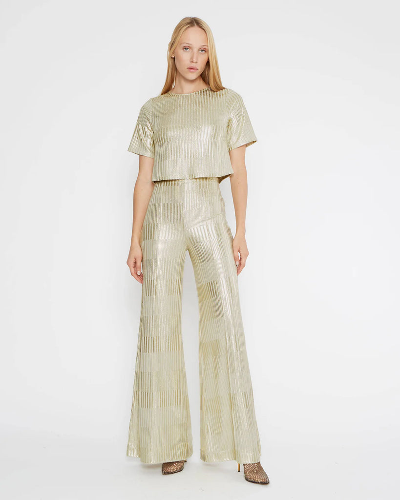 Metallic Wide Leg Pant