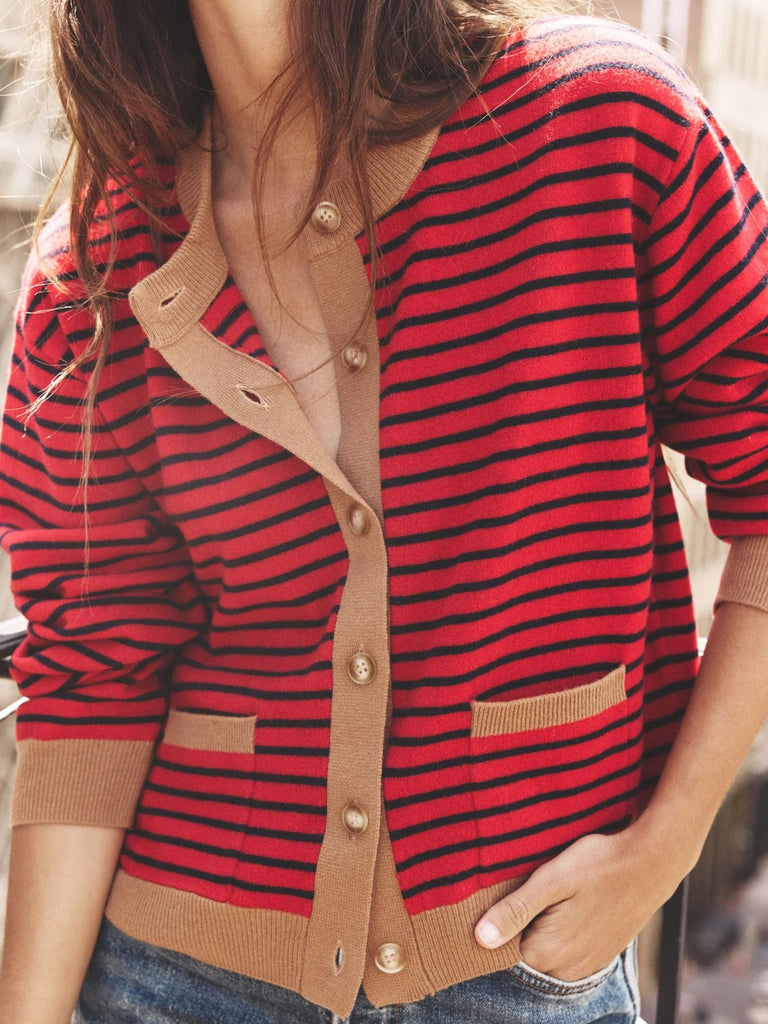 Red Stripe Lillian Cardigan