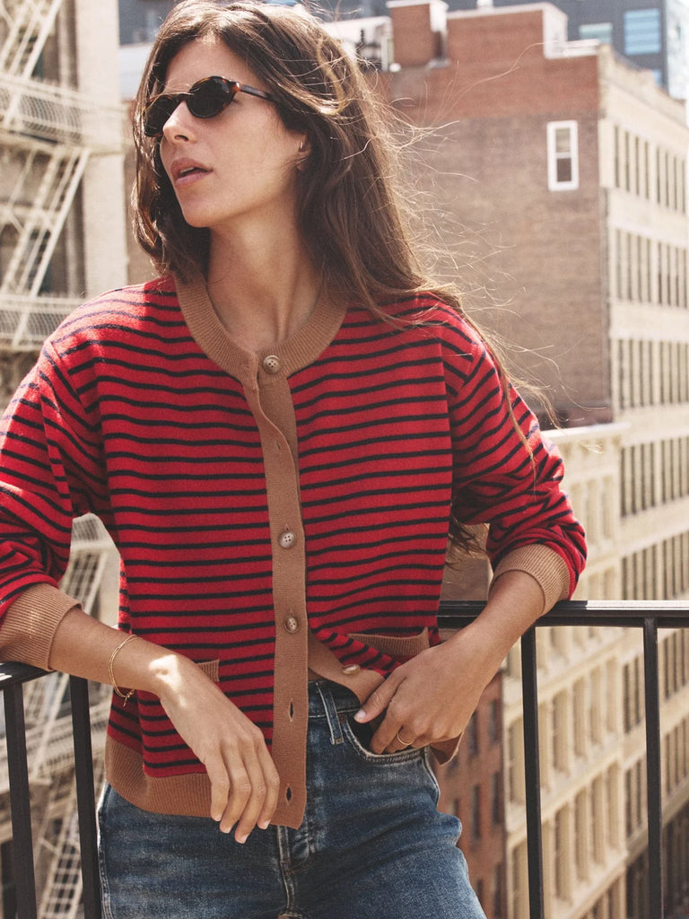 Red Stripe Lillian Cardigan